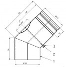 PEISRØR Ø150X45° M LUKE SENOTHERM 2MM thumbnail
