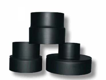 Overgang 1mm sort stål. Inv. 125-utv. 150mm